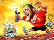 Bóng đá anh, ngoại hạng anh, lịch thi đấu euro 2012, Biếm họa: "Đại ca" M.U áp đảo ở Premier League